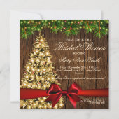 Rustieke vakantie Vrijgezellenfeest Tree & Red Rib Kaart (Voorkant)