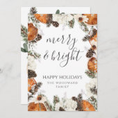 Rustieke vakantie Vrolijk en helder grens Feestdagenkaart (Voorkant / Achterkant)