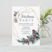 Rustieke Vakantie Winter Bird Pine Kerstfeest Kaart (Staand voorkant)