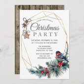 Rustieke Vakantie Winter Bird Pine Kerstfeest Kaart (Voorkant / Achterkant)