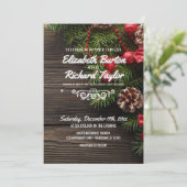 Rustieke vakantie Winter Wedding Kaart (Staand voorkant)