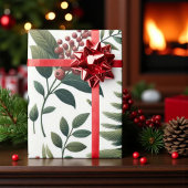 Rustieke vakantie Woodland Waterverf Pinecone Cadeaupapier