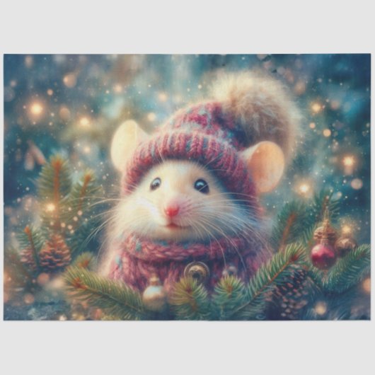 Rustieke vakantiemuis in de winter Pet Decoupage Tissuepapier (Voorkant)