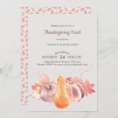 Rustieke val bladeren en pompoen Thanksgiving fees Kaart (Voorkant / Achterkant)