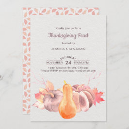 Rustieke val bladeren en pompoen Thanksgiving fees Kaart