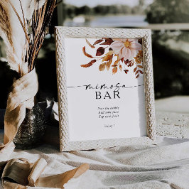 Rustieke val verlaat Mimosa Bar Sign Reclamebord Met Voetstuk