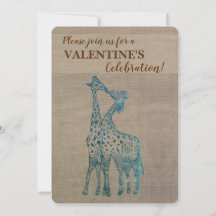 Rustieke Valentijn Uitnodiging Giraffes Kussen
