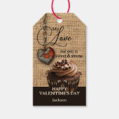 Rustieke Valentijnsdag Chocolade Muffin Gift Label Cadeaulabel (Voorkant)