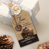 Rustieke Valentijnsdag Chocolade Muffin Gift Label Cadeaulabel