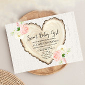 Rustieke Valentijnsdag roze bloemenmeisje baby sho Kaart
