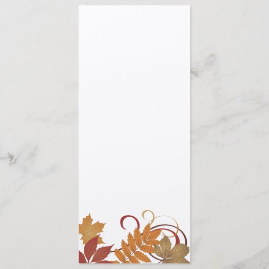 Rustieke vallende bladeren bruiloft diner menu (Achterkant)
