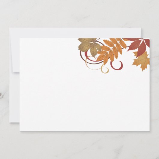 Rustieke vallende bladeren bruiloft kaart (Achterkant)