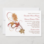 Rustieke vallende bladeren bruiloft kaart (Voorkant)