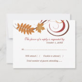 Rustieke vallende bladeren bruiloft RSVP kaartje (Voorkant)