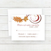 Rustieke vallende bladeren bruiloft RSVP kaartje