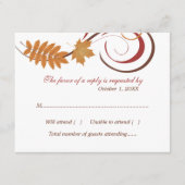 Rustieke vallende bladeren bruiloft RSVP kaartje (Voorkant)