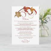 Rustieke vallende bladeren bruiloft welkom Kaart (Staand voorkant)