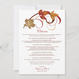 Rustieke vallende bladeren bruiloft welkom Kaart