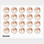 Rustieke Vallende Bladeren Herfst Bruiloft Ronde Sticker (Vel)