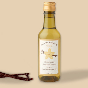 Rustieke vanille extract flesje kraft label Sticke Wijn Etiket