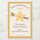 Rustieke vanille extract flesje kraft label Sticke Wijn Etiket (Enkel label)