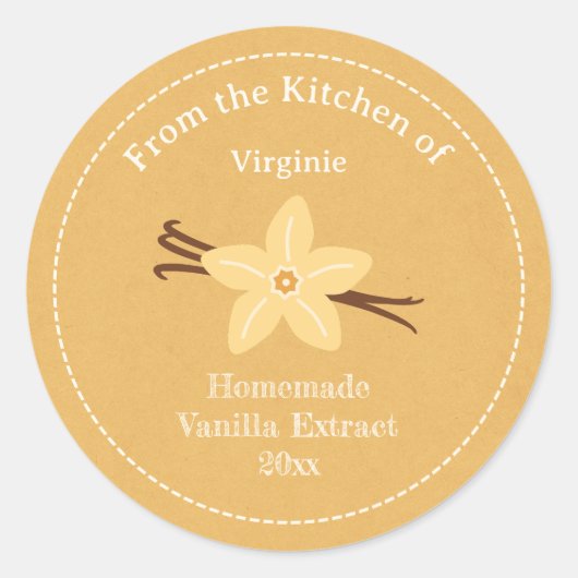 Rustieke Vanille Extract Label Sticker (Voorkant)