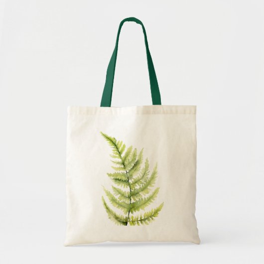 Rustieke Varen Blad Botanische Waterverf Groen Tote Bag (Voorkant)