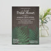 Rustieke varen bruiloft bruids douche uitnodiginge kaart (Staand voorkant)