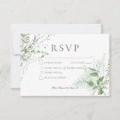 Rustieke varen Foliage White Dinner Wedding RSVP Kaartje (Voorkant)