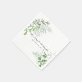 Rustieke varen Foliage White Dinner Wedding Servet (Hoek)