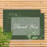 Rustieke varen groen gebladerte smaragd groen brui bedankkaart<br><div class="desc">Introductie van onze betoverende bedankkaart, waar elegantie en natuur in perfecte harmonie samenkomen. Een zacht, vederachtig ovaal lijst versierd met weelderig bosgroen, klimop, varens en meer, prachtig geplaatst tegen een betoverende donkere smaragdgroene achtergrond. Leg de essentie van een romantische bosvlucht vast met deze prachtige uitnodiging die uw gasten ademloos laat....</div>