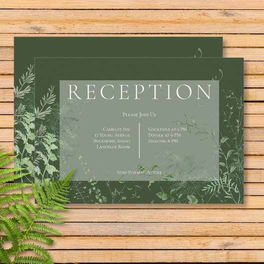 Rustieke varen groen gebladerte smaragd groen rece informatiekaartje