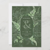 Rustieke varen groen gebladerte smaragdgroen kaart (Voorkant)