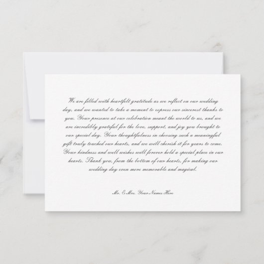 Rustieke varen groen gebladerte witte bruiloft bedankkaart (Achterkant)