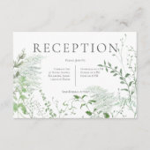 Rustieke varen groen gebladerte witte bruiloft rec informatiekaartje (Voorkant)
