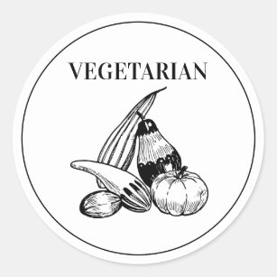 Rustieke Vegetarische Bruiloft Maaltijd Keuze Ronde Sticker