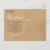 Rustieke verandering van datum Vrijgezellenfeest u Briefkaart (Achterkant)