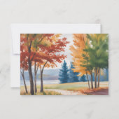 Rustieke verandering van de bladeren bruiloft bedankkaart (Achterkant)