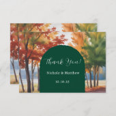 Rustieke verandering van de bladeren bruiloft bedankkaart (Voorkant / Achterkant)