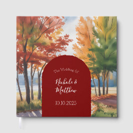 Rustieke verandering van de bladeren bruiloft gastenboek