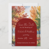 Rustieke verandering van de bladeren Save the Date Kaart (Voorkant)