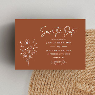 Rustieke Verbrande Oranje Boho Elegante Foto Bruil Save The Date