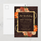 Rustieke Verbrande Oranje Herfst Bloemen Verjaarda Briefkaart (Voorkant / Achterkant)