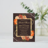 Rustieke verbrande oranje herfstbloemen bruidsdine briefkaart (Staand voorkant)