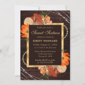 Rustieke verbrande oranje herfstbloemen Sweet Sixt Kaart (Voorkant)