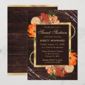 Rustieke verbrande oranje herfstbloemen Sweet Sixt Kaart (Voorkant / Achterkant)