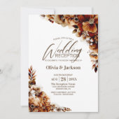 Rustieke verbrande Sinaasappel Bloemen bruiloft re Kaart (Voorkant)