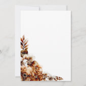 Rustieke verbrande Sinaasappel Bloemen bruiloft re Kaart (Achterkant)