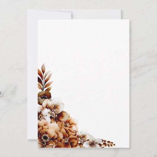 Rustieke verbrande Sinaasappel Bloemen bruiloft re Kaart (Achterkant)