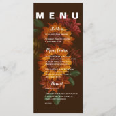  rustieke verbrande Sinaasappel bloemenbruiloft Menu (Voorkant)